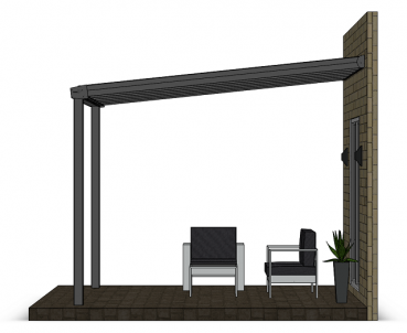 Preview: Überdachung mit VSG 8,76 mm matt, 4 x 3,5 m